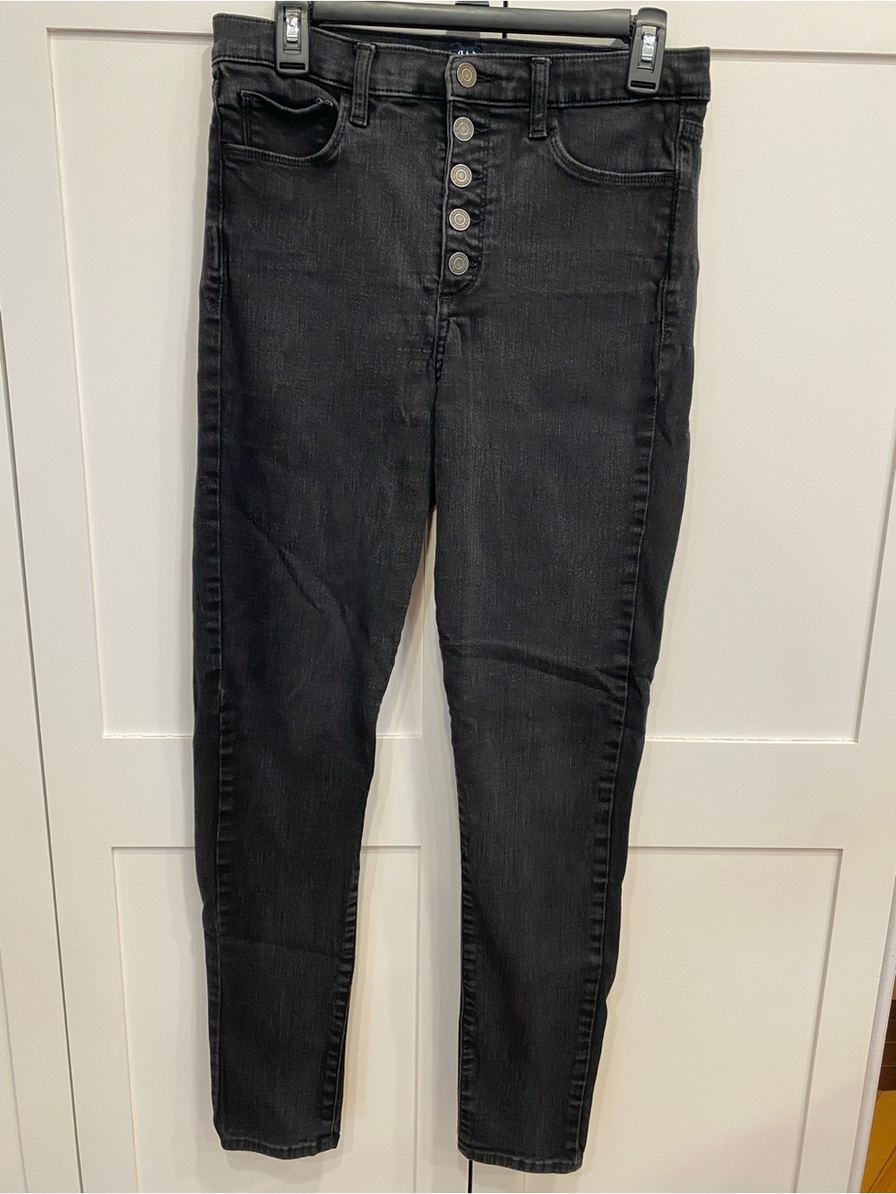GAP Womens Denim Jegging Skinny Jeans Buttonfly Women 10/30 Tall Stretch Black